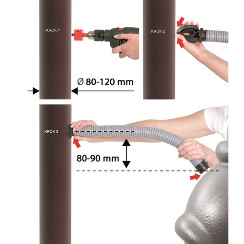 Hadice k sudu na dešťovou vodu, sběrač k okapu 